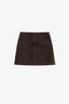 Jaime Suede Leather Skirt Dark Chocolate