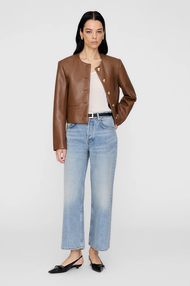 Amber Jacket Cognac Recycled Leather