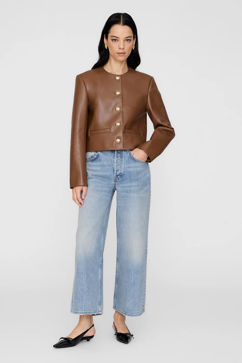 Amber Jacket Cognac Recycled Leather