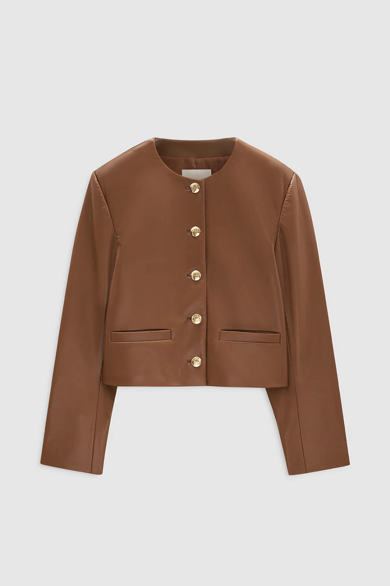 Amber Jacket Cognac Recycled Leather
