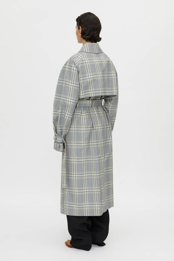 Delta Plaid Trench Khaki Plaid