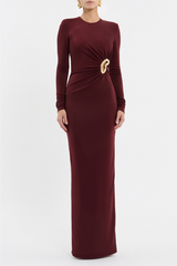 Mischa Long Sleeve Maxi Dress Wine