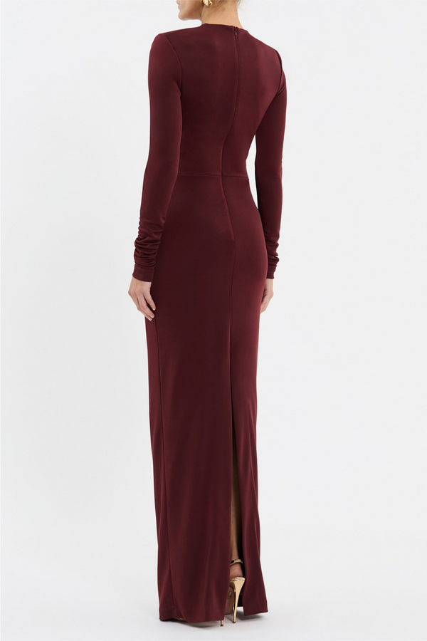 Mischa Long Sleeve Maxi Dress Wine