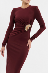 Mischa Long Sleeve Maxi Dress Wine
