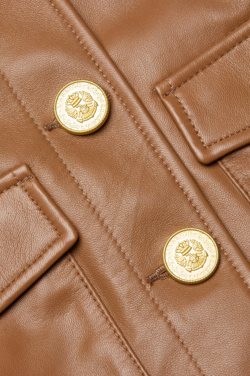 Kumi Cropped Leather Jacket Soft Cognac