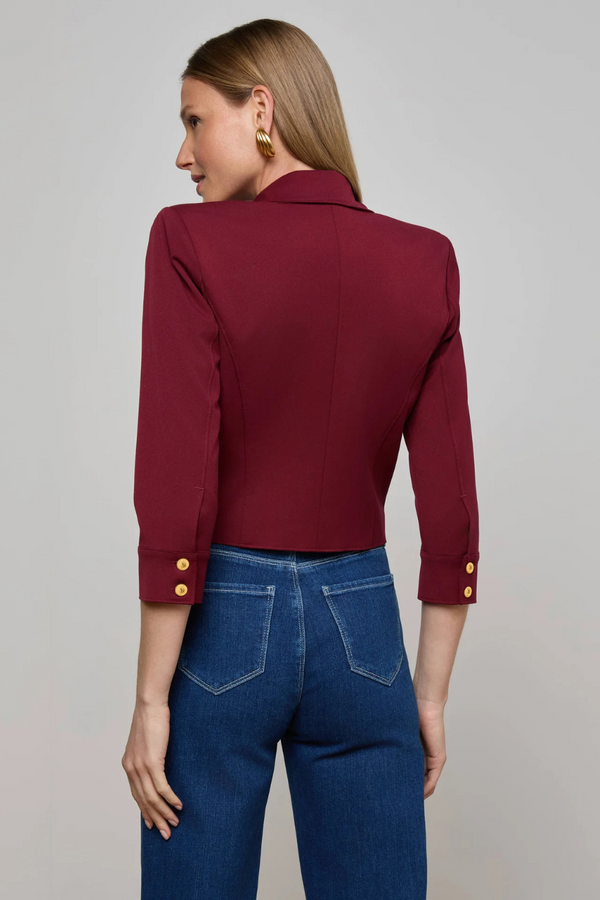 Kumi Cropped Jacket Black Cherry