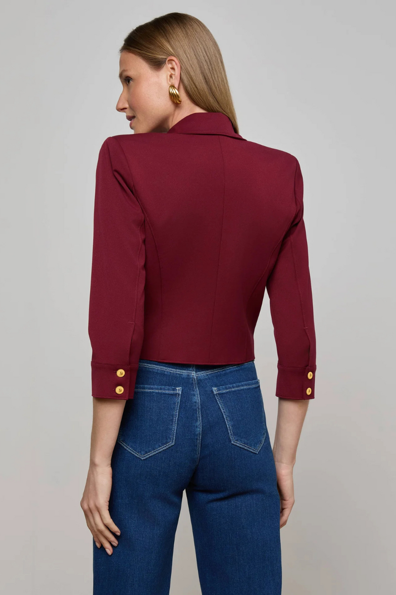 Kumi Cropped Jacket Black Cherry