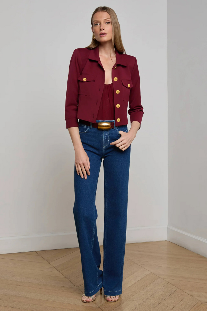 Kumi Cropped Jacket Black Cherry