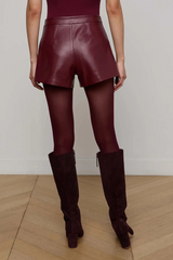 Dionne Vegan Leather Short Black Cherry