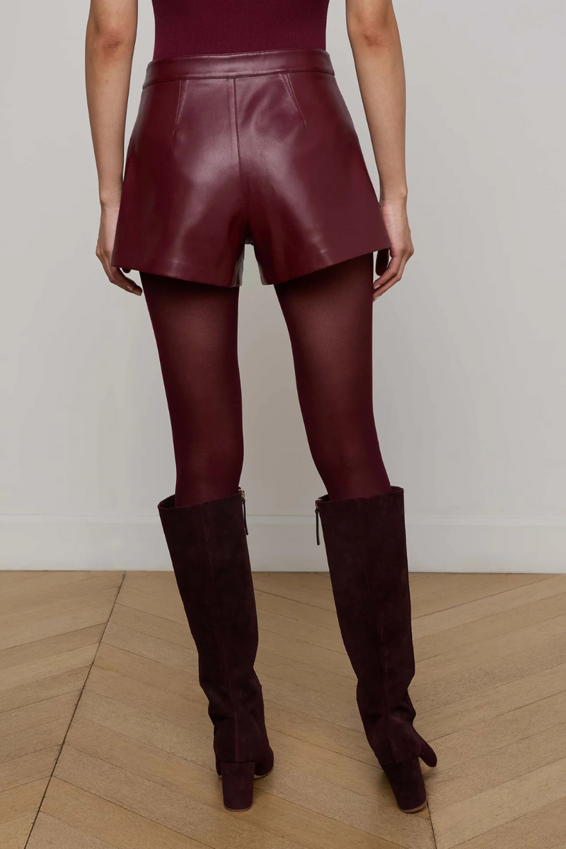 Dionne Vegan Leather Short Black Cherry