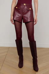 Dionne Vegan Leather Short Black Cherry