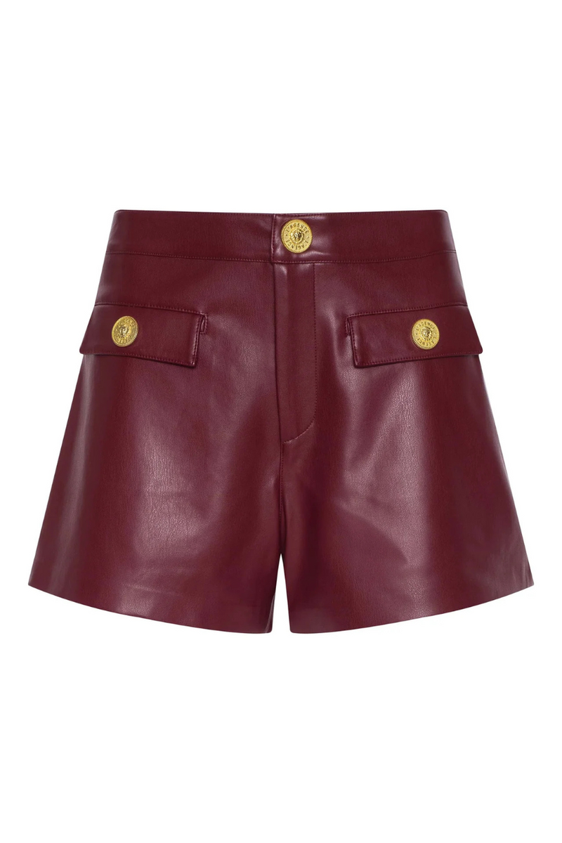Dionne Vegan Leather Short Black Cherry