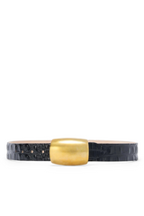Milou Belt Black Croc Embossed
