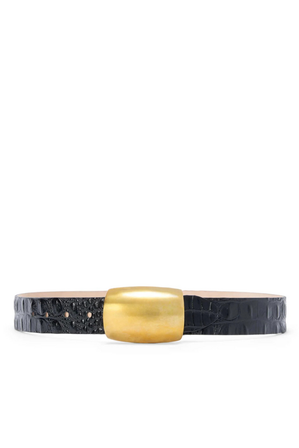 Milou Belt Black Croc Embossed
