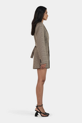 Callum Blazer Dress Chestnut Check