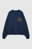 Miles Sweatshirt Letterman Washed Navy