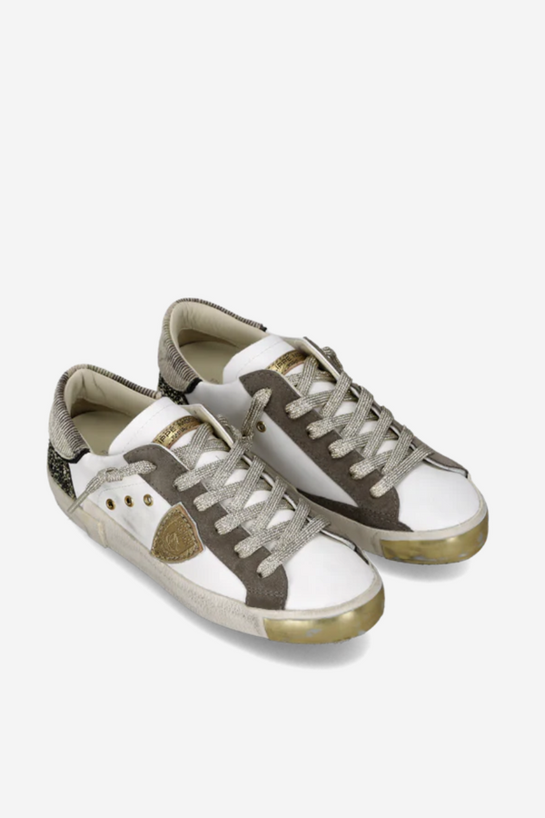 PRSX Low Woman Camou Glitter Blanc Vert