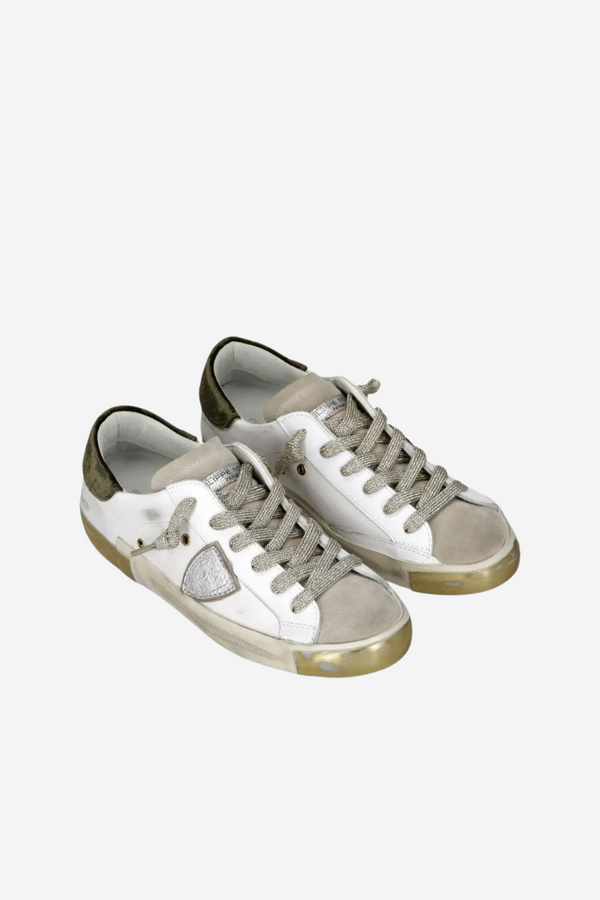 PRSX Low Woman Veau Velour Blanc Militaire