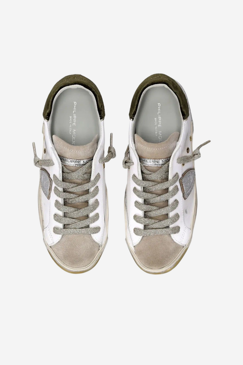 PRSX Low Woman Veau Velour Blanc Militaire