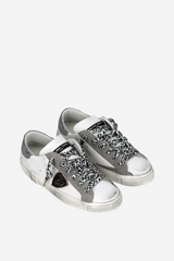 PRSX Low Woman Veau Metal Leo Blanc Noir