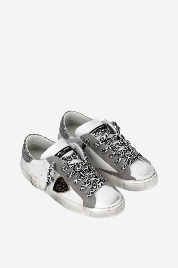 PRSX Low Woman Veau Metal Leo Blanc Noir