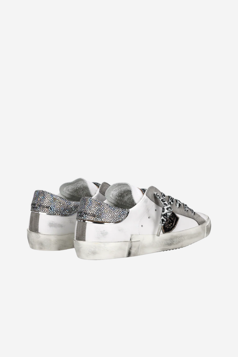 PRSX Low Woman Veau Metal Leo Blanc Noir