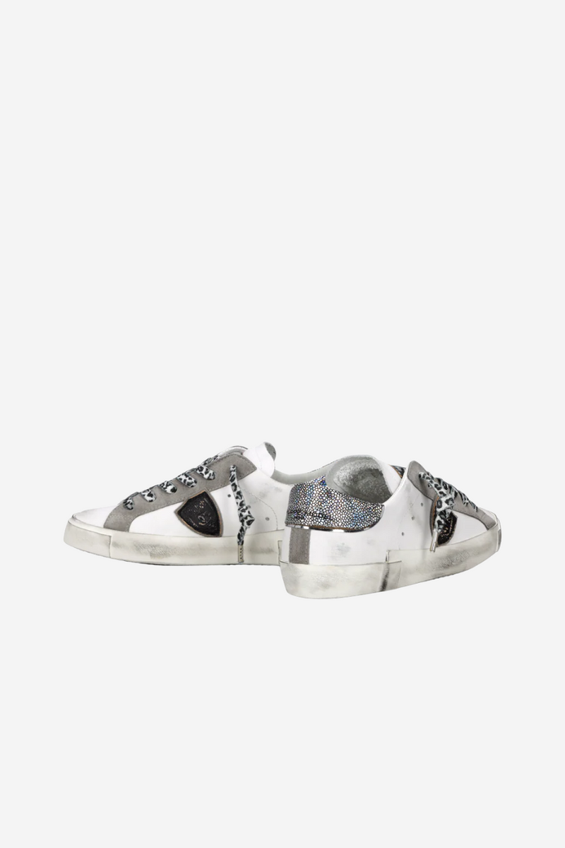 PRSX Low Woman Veau Metal Leo Blanc Noir