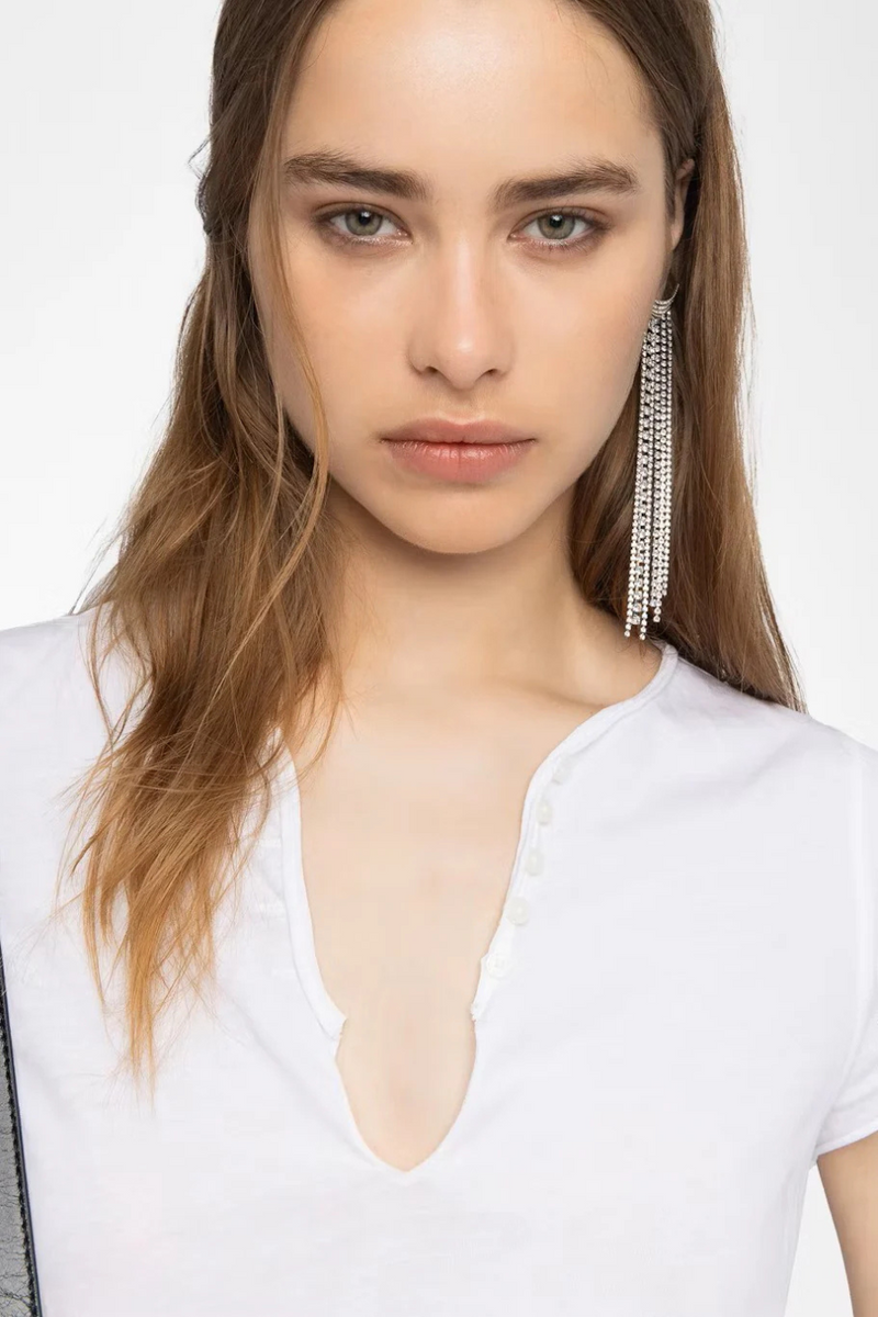 Tunisien Henley Top White