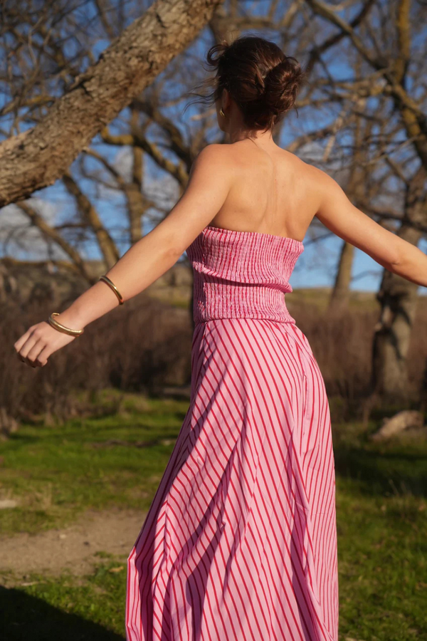 Layla Dress Magneta Stripe