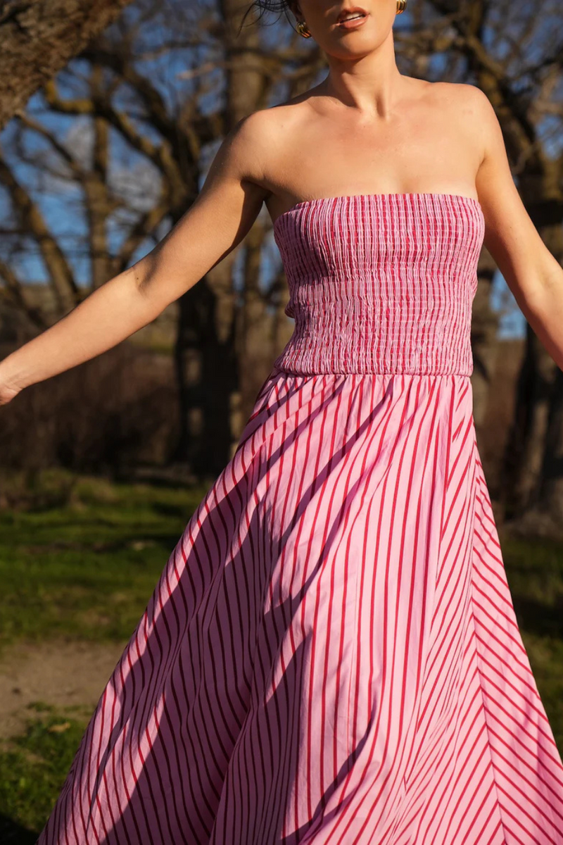 Layla Dress Magneta Stripe