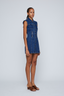 Zipper Denim Mini Dress Indigo