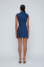 Zipper Denim Mini Dress Indigo