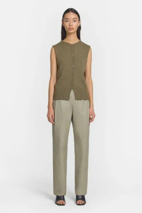 Julian Vest Merino Wool Khaki Marle