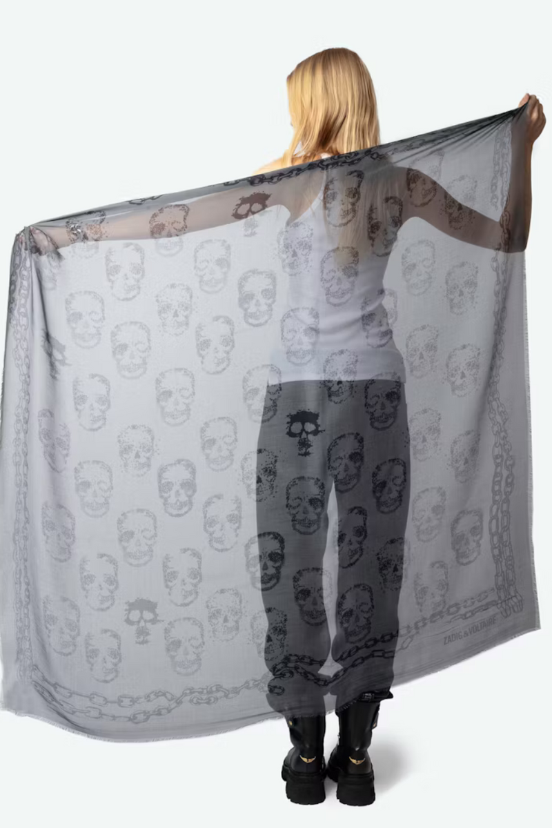 Kerry Skull Print Scarf Shark