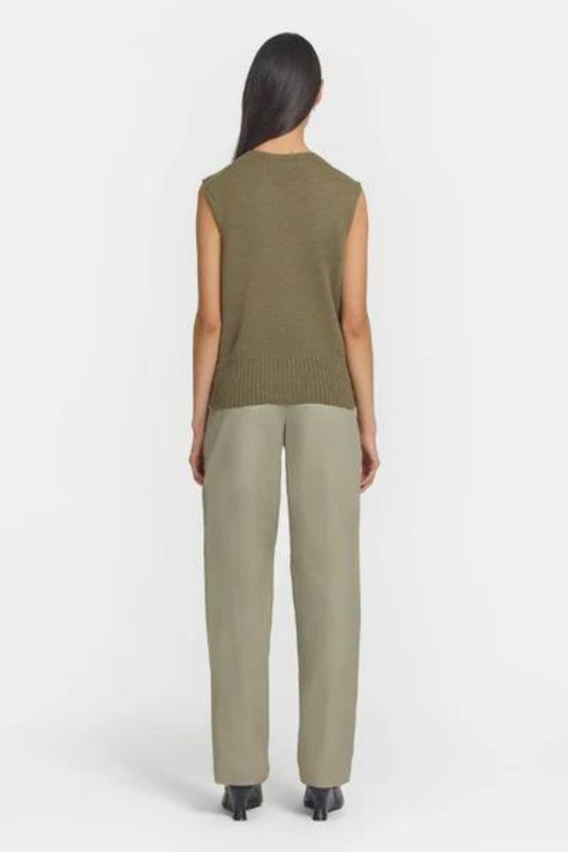 Julian Vest Merino Wool Khaki Marle