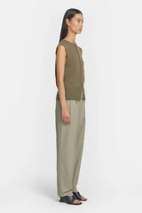 Julian Vest Merino Wool Khaki Marle