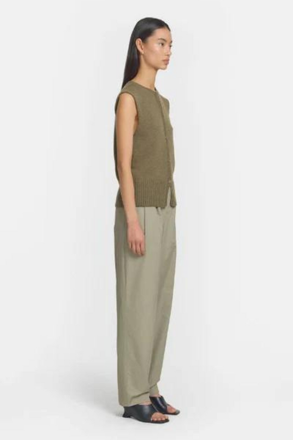 Julian Vest Merino Wool Khaki Marle