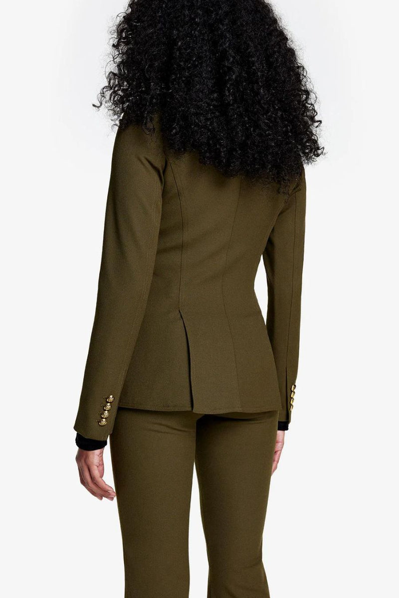 Military Peaked Lapel Blazer Army