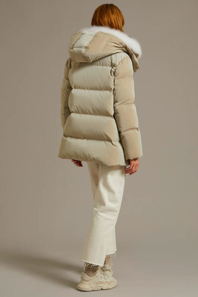 Glazed Technical Parka 76cm Pearl