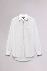 Maxine Blanket Stitch Shirt White