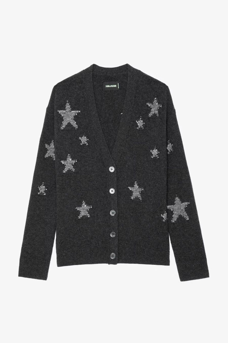 Mirka WS Stars Tweed Cardigan Anthracite