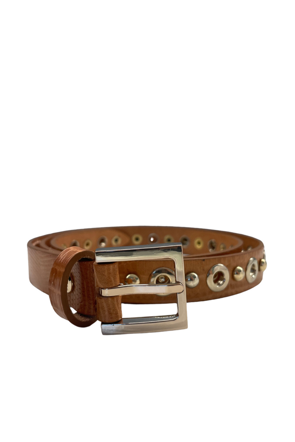 Zoe Studded Belt Caramel