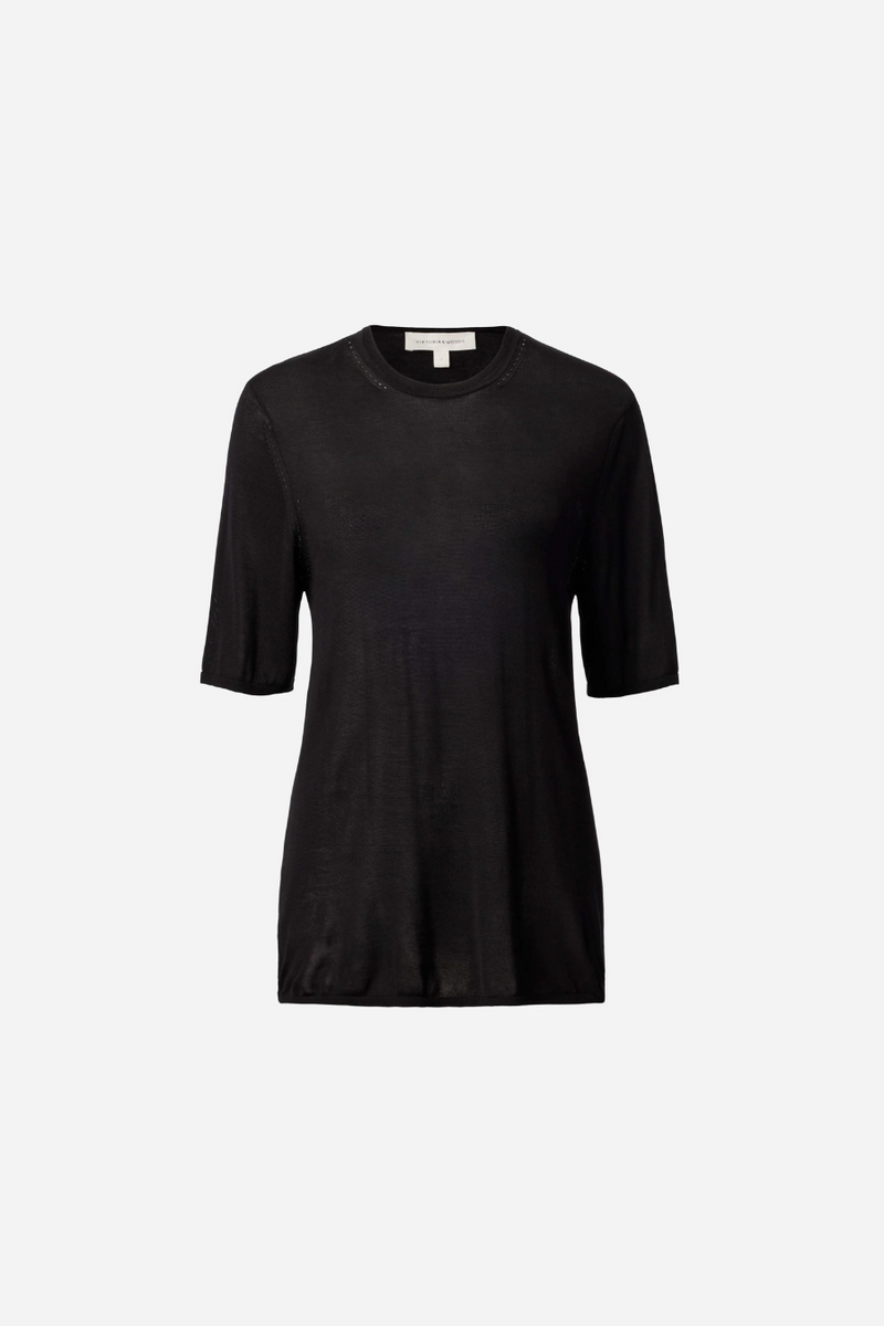 Ember Knit Tee Black