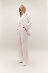 Double Pleated Trouser Ivory