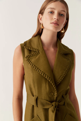 Encompass Utility Midi Dress Deep Olive