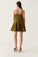 Willow Sweatheart Mini Dress Deep Olive