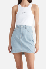 Diana Denim Mini Skirt Ice Blue Stripe