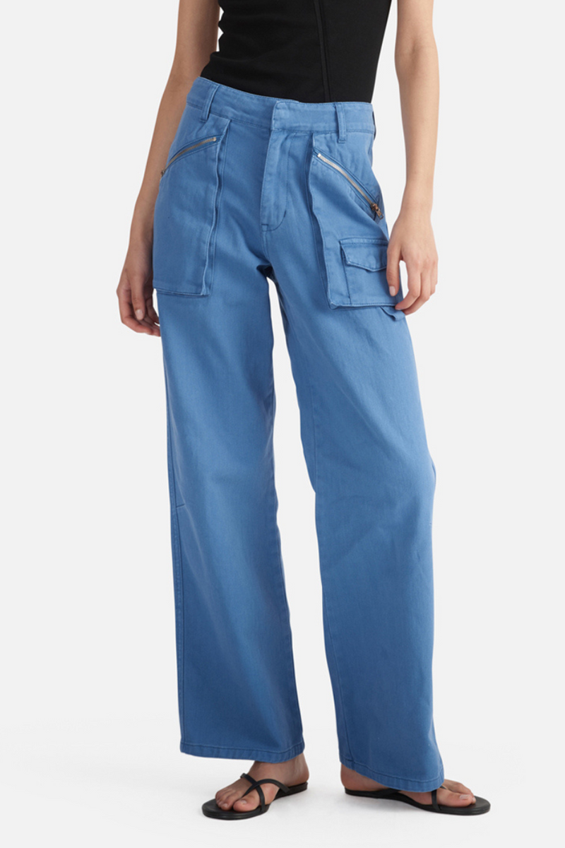 Monica Denim Cargo Pant Dazzling Blue