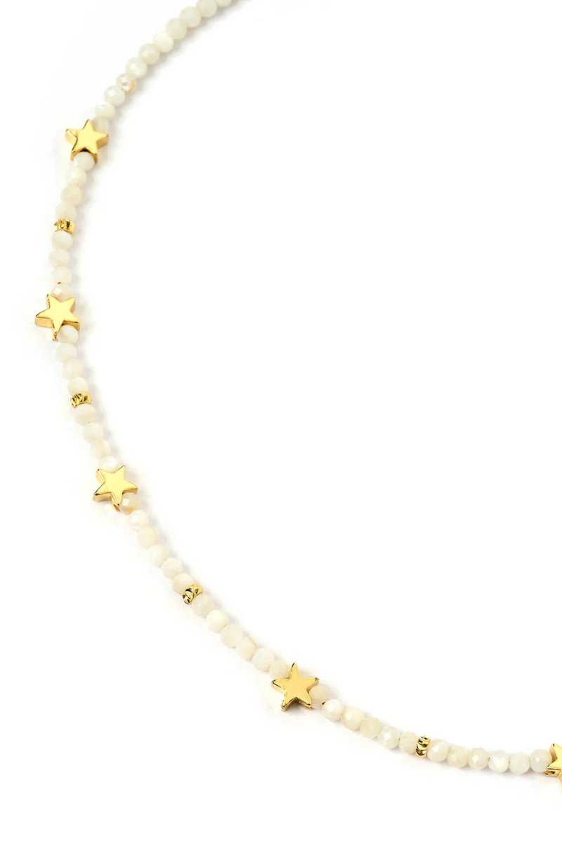 Superstar Gemstone Necklace White Jade