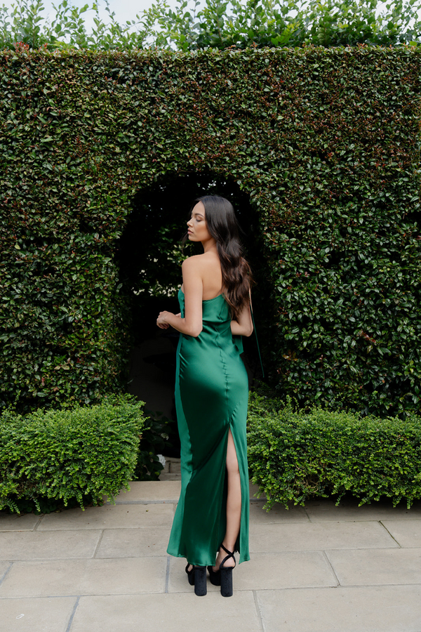 One Shoulder Wilmer Dress Emerald Green